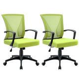 Vyrox Mid-Back Mesh Office Chair Set of 2, Ergonomic Desk Chair with Lumbar Support, Adjustable Swivel Task Chair for Home Office