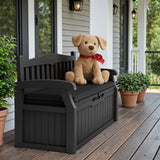 Homall 80 Gallon Plastic Storage Bench Made Of Durable Weatherproof Resin And Deck-Box Organized Storage Compartment For Outdoor Patios And Lawns