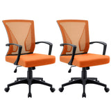 Vyrox Mid-Back Mesh Office Chair Set of 2, Ergonomic Desk Chair with Lumbar Support, Adjustable Swivel Task Chair for Home Office
