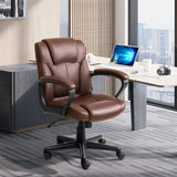 HOMALL Faux Leather Mid-Back Executive Office Desk Chair with Lumbar Support