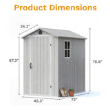 Homall 4x6ft Outdoor Plastic Storage Shed,Resin Shed with Lock & Window for Garden,Backyard Easy Assembly,white