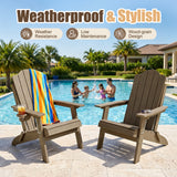 Homall Folding Adirondack Chair Outdoor HDPE Plastic Heavy Duty for Patio Backyard Garden, Blue