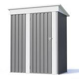 Homall 3' x 5' Mental Outdoor Storage Shed, with Groove Roof and Lockable Door, for Garden and Patio, Gray