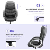 Homall High Back Office Chair, Executive Leather Desk Chair with Padded Armrests Swivel Task Chair with Lumbar Support