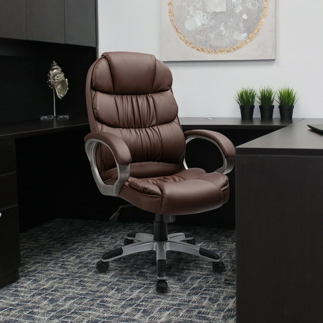 HOMALL Faux Leather High-Back Executive Office Desk Chair with Armrests