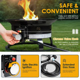 Homall 19-Inch Portable Propane Fire Pit for Outside, Smokeless Gas Fire Bowl with Auto-Ignition, Diameter Lid & Carry Kit, for Patio,, Black