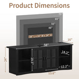 Homall TV Stand for 65 Inch TV with LED Lights & Glass Doors, Media Console with Built-in Charging Station, Entertainment Center for Living Room