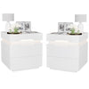 Homall LED Lighted Nightstand Set of 2 with 3 Drawers & Power Outlet, End Table with Remote for Bedroom Living Room