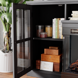 Homall Fireplace TV Stand for TVs up to 65" 3-Sided Glass Modern Media Entertainment Center with Cabniet Storage Adjustable Flame Color Fireplace