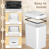 Homall 2 Pack 2.6 Gal Bathroom Trash Can with Lid, Slim Motion Sensor Waterproof Plastic Trash Bins, Touchless Smart Bin, Suitable for Multiple Settings