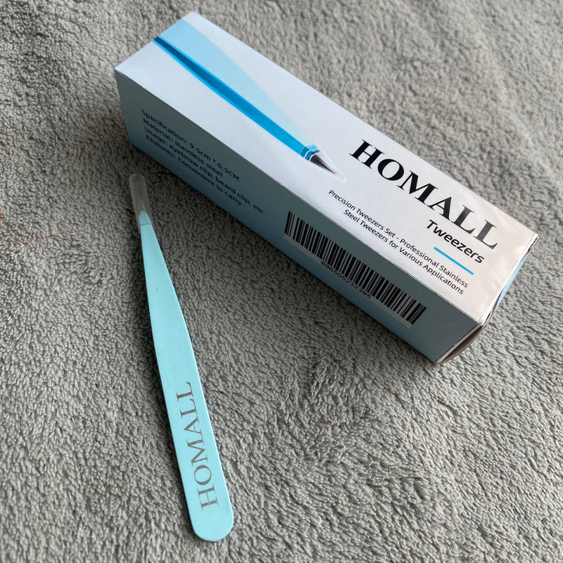 Homall Tweezers, Splinter Ticks, Facial, Brow and Ingrown Hair Removal, Sharp, Needle Nose, Surgical Tweezers Precision tweezers for chin hair