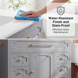 Homall 36'' Bathroom Vanity with Ceramic Sink, Freestanding Bathroom Cabinet with 5 Drawers & 1 Door, Modern Bathroom Vanity