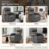 Homall 360° Massage Swivel Rocker Recliner Small Rocking PU Leather Chairs with Side Pockets for Small Spaces