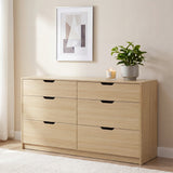 Homall 6 Drawer Double Dresser for Bedroom, Wood Storage Cabinet with Handle-Free Design, Modern Chest of Drawers for Bedroom & Living Room