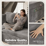 Homall L-Shape Modular Sectional Sofa Couches Cloud Memory Foam Sofa Deep Seat Upholstered Couches with Oversized Chaise for Living Room