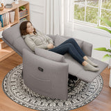 Homall 360° Swivel Nursery Recliner Power Swivel Rocker Recliner Chairwith 2 Pillows Comfy High Back Adult Glider Rocker for Living Room