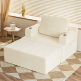 Homall Bean Bag Chaise Lounge Chair Indoor Cloud Couch Sofa Single Bed with Double Cup Holder for Bedroom