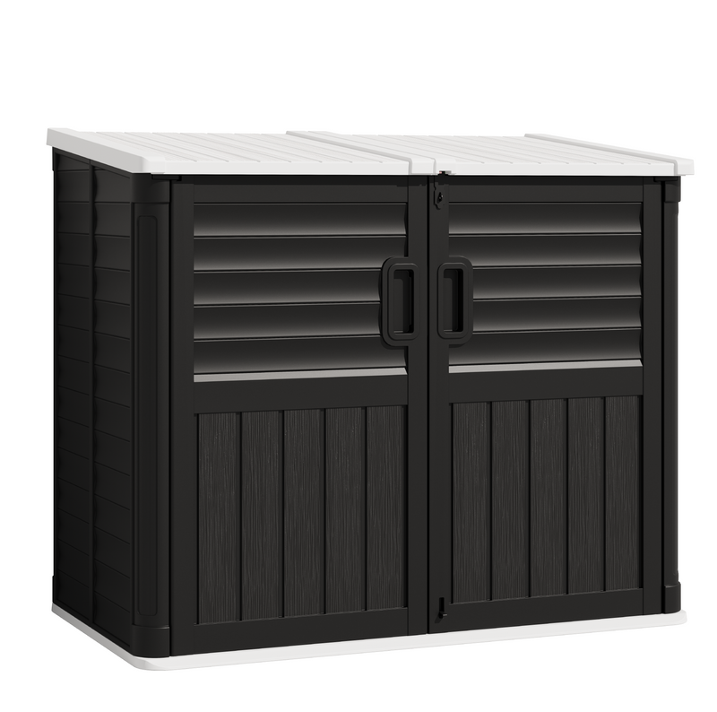 Homall 260 Gallon Resin Outdoor Storage Shed, Outdoor Resin Shed with Locking Latch, Double Doors and Heavy Duty Floor, Garden Storage Box for Patios, Backyards