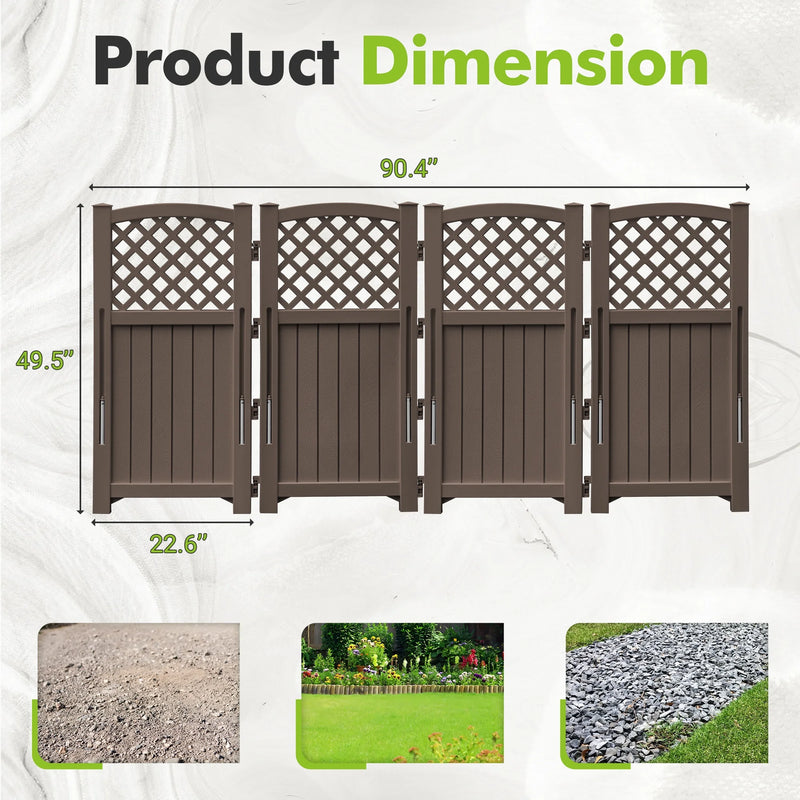 Homall Outdoor Patio 4 Panel Screen Enclosure,Plastic Privacy Screens, Air Conditioner Fence Panels, Trash Can Fence for Garden