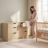 Homall 6 Drawer Double Dresser for Bedroom, Wood Storage Cabinet with Handle-Free Design, Modern Chest of Drawers for Bedroom & Living Room
