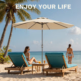 Vyrox 9 FT Outdoor Patio Umbrella, Market Umbrella, Deck Umbrella, Garden Table Umbrella with Push Button Tilt, Crank & 8 Sturdy Ribs