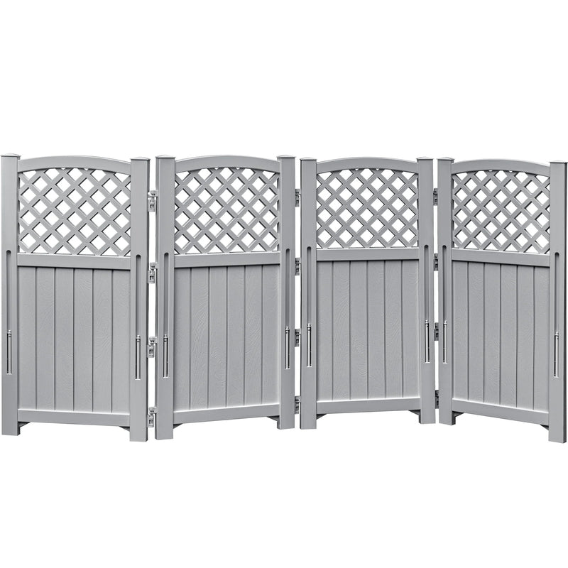 Homall Outdoor Patio 4 Panel Screen Enclosure,Plastic Privacy Screens, Air Conditioner Fence Panels, Trash Can Fence for Garden