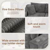 Homall L-Shape Modular Sectional Sofa Couches Cloud Memory Foam Sofa Deep Seat Upholstered Couches with Oversized Chaise for Living Room