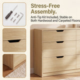 Homall 6 Drawer Double Dresser for Bedroom, Wood Storage Cabinet with Handle-Free Design, Modern Chest of Drawers for Bedroom & Living Room