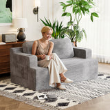 Homall Cloud Boneless Corduroy Sofa Loveseat Double-seater Couch Lounge Floor Chair for Bedroom