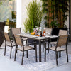Homall 7 Piece Outdoor Dining Set for 6, Patio Table and Chairs Set with Textilene, Stackable Breathable Mesh Chairs, All-Weather Patio Furniture for Backyard Deck Poolside