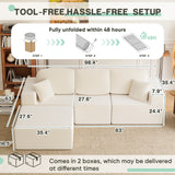 Homall L-shaped Multi-person Boneless Sectional Couches and Sofas Modular Sectional No Assembly Required Living Room Sofa Furniture Sets