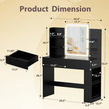 Homall Vanity Desk with Mirror, 3 Modes LED Lights and USB Power Outlet, Makeup Vanity Table with 6 Storage Shelves and 7 Drawers for Dressing Room Bedroom