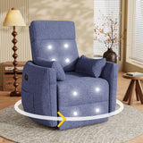 Homall 360° Power Swivel Recliner High Back Adult Rocker Recliner Chair with 2 Pillows for Nursing Expectant Mothers