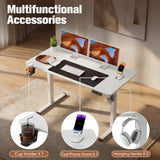 Homall 39.4" Electric Height Adjustable Standing Desk, Sit-Stand Home Office Desk with Cable Management, Cup Holder & Side Hook
