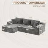 Homall L-Shape Modular Sectional Sofa Couches Cloud Memory Foam Sofa Deep Seat Upholstered Couches with Oversized Chaise for Living Room