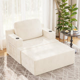 Homall Bean Bag Chaise Lounge Chair Indoor Cloud Couch Sofa with Double Cup Holder for Bedroom