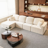Homall 126" Modular Sectional Sofa L-Shaped Boneless No Assembly Required Cloud Couches with Deep Seat for Living Room