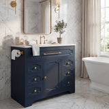 Homall 36'' Bathroom Vanity with Ceramic Sink, Freestanding Bathroom Cabinet with 5 Drawers & 1 Door, Modern Bathroom Vanity
