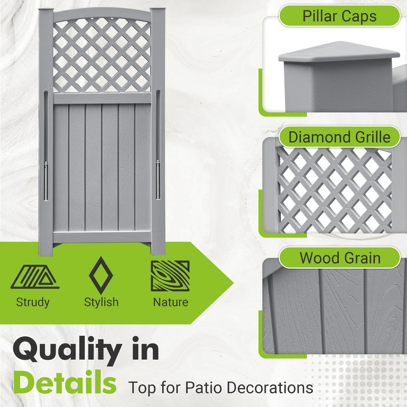 Homall Outdoor Patio 4 Panel Screen Enclosure,Plastic Privacy Screens, Air Conditioner Fence Panels, Trash Can Fence for Garden