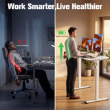 Homall 39.4" Electric Height Adjustable Standing Desk, Sit-Stand Home Office Desk with Cable Management, Cup Holder & Side Hook