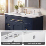 Homall 36'' Bathroom Vanity with Ceramic Sink, Freestanding Bathroom Cabinet with 5 Drawers & 1 Door, Modern Bathroom Vanity