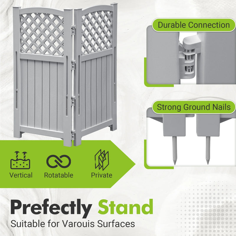 Homall Outdoor Patio 4 Panel Screen Enclosure,Plastic Privacy Screens, Air Conditioner Fence Panels, Trash Can Fence for Garden