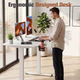 Homall 39.4" Electric Height Adjustable Standing Desk, Sit-Stand Home Office Desk with Cable Management, Cup Holder & Side Hook