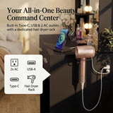 Homall Makeup Vanity Set with Mirro & 3 Modes Lights, Vanity Desk with Stool & Storage Drawers Shelves, Vanity Table with Power Outlet for Bedroom Dressing Room