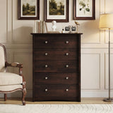 Homall 45'' Tall 5 Drawers Wooden Dresser for Bedroom, Modern Storage Chest of Drawers