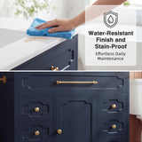 Homall 36'' Bathroom Vanity with Ceramic Sink, Freestanding Bathroom Cabinet with 5 Drawers & 1 Door, Modern Bathroom Vanity