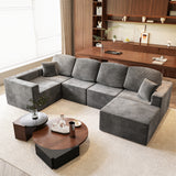 Homall 126" Modular Sectional Sofa L-Shaped Boneless No Assembly Required Cloud Couches with Deep Seat for Living Room