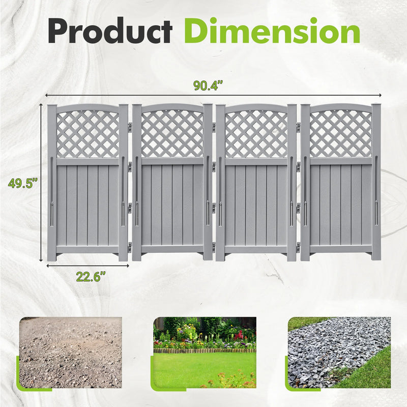 Homall Outdoor Patio 4 Panel Screen Enclosure,Plastic Privacy Screens, Air Conditioner Fence Panels, Trash Can Fence for Garden