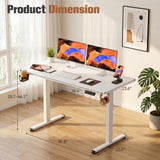 Homall 39.4" Electric Height Adjustable Standing Desk, Sit-Stand Home Office Desk with Cable Management, Cup Holder & Side Hook