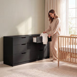 Homall 6 Drawer Double Dresser for Bedroom, Wood Storage Cabinet with Handle-Free Design, Modern Chest of Drawers for Bedroom & Living Room